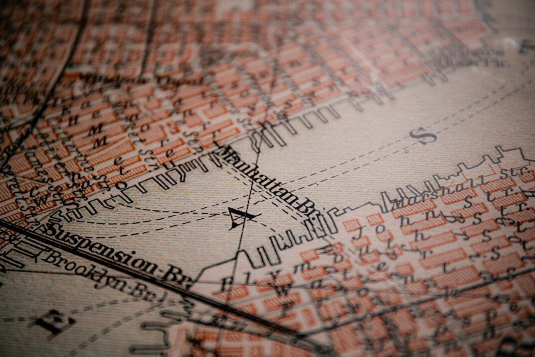 Vintage map of Uruguay with a magnifying glass resting on top
