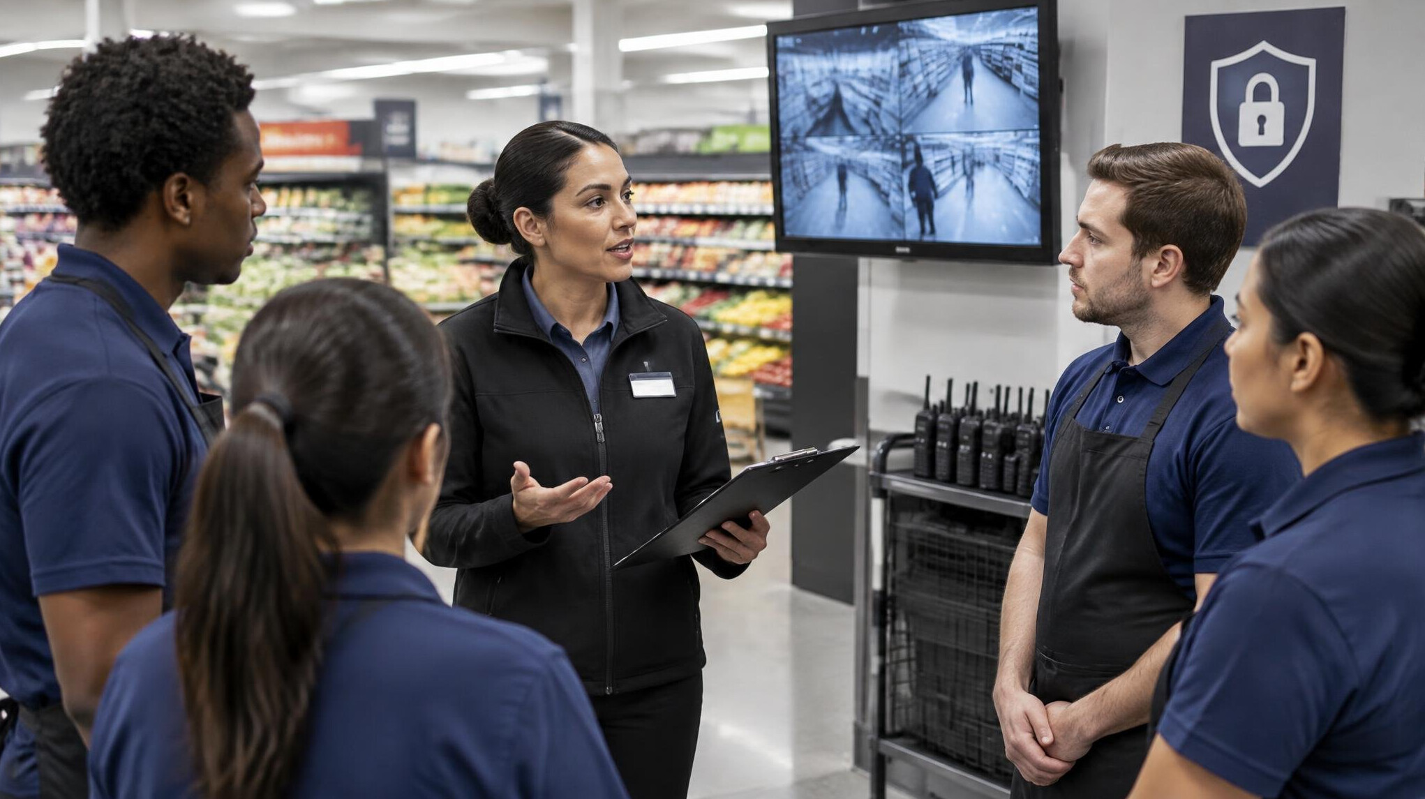 supermarket team meeting